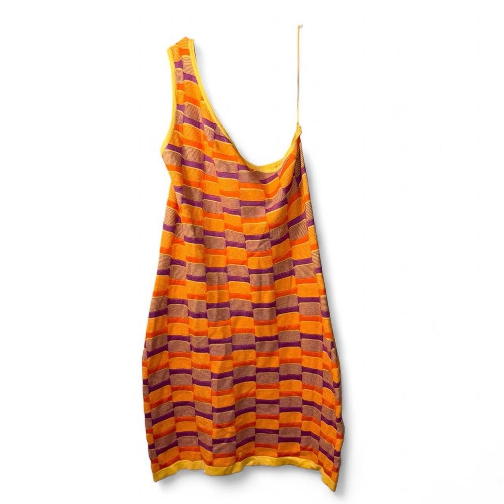 Cotton On One-Shoulder Knit Dress in Orange and Purple
